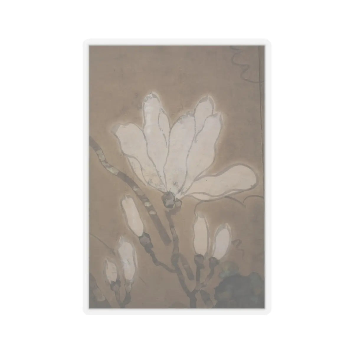 unknown - Flowers and Bamboo - 18th century v3 - STICKER Vinyl Kiss-Cut Decal