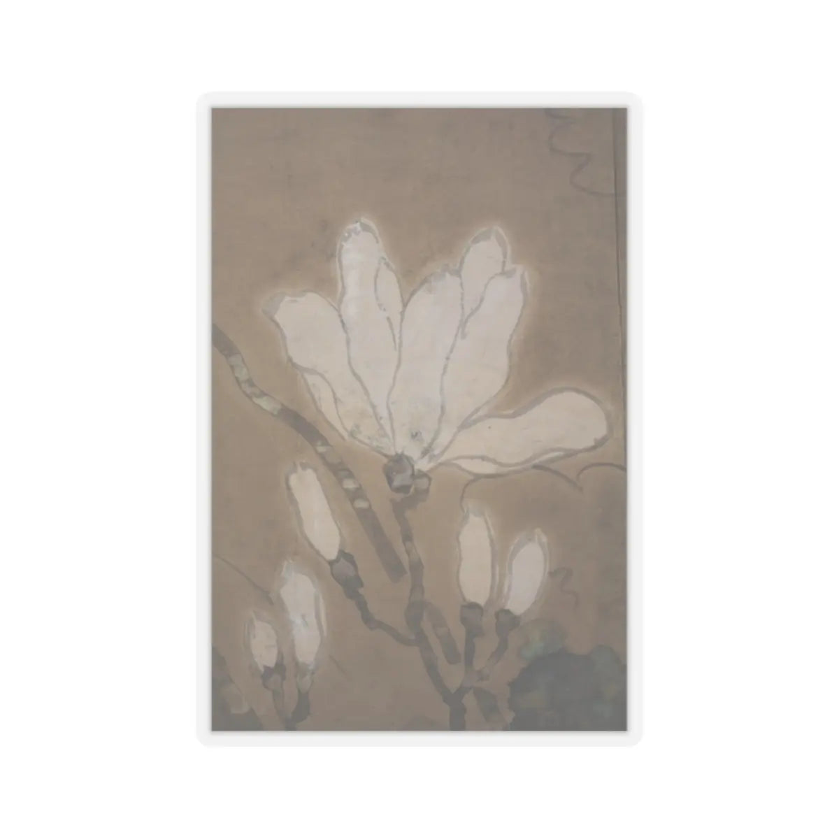 unknown - Flowers and Bamboo - 18th century v3 - STICKER Vinyl Kiss-Cut Decal