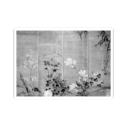 unknown - Flowers and Bamboo - 18th century v4 - STICKER Vinyl Kiss-Cut Decal
