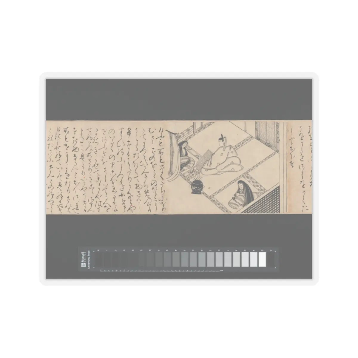 unknown - Heartvine (Aoi) chapter from The Tale of Genji (Genji monogatari) - 16th century v5 - STICKER Vinyl Kiss-Cut Decal