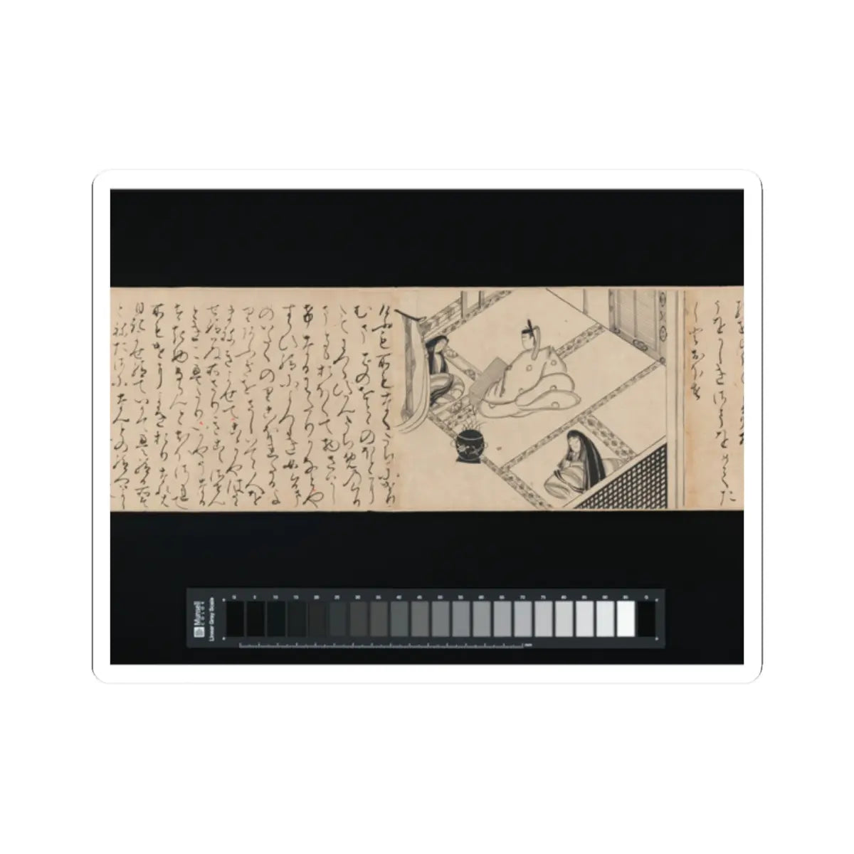unknown - Heartvine (Aoi) chapter from The Tale of Genji (Genji monogatari) - 16th century v5 - STICKER Vinyl Kiss-Cut Decal