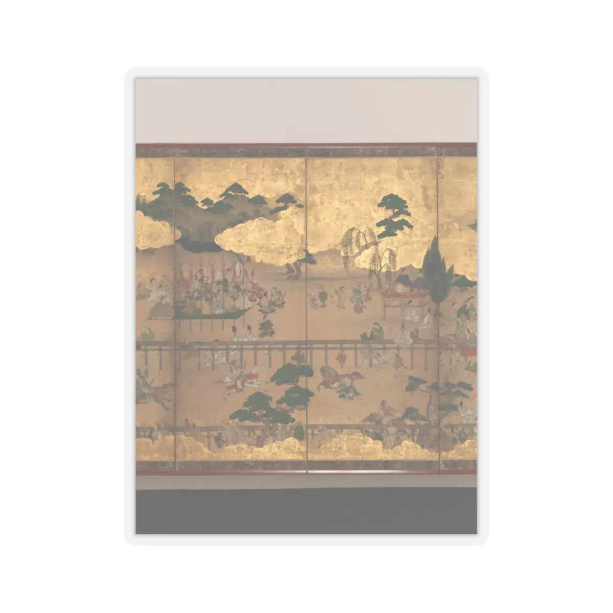 unknown - Horse Racing at Kamo Shrine - late 17th–early 18th century v4 - STICKER Vinyl Kiss-Cut Decal
