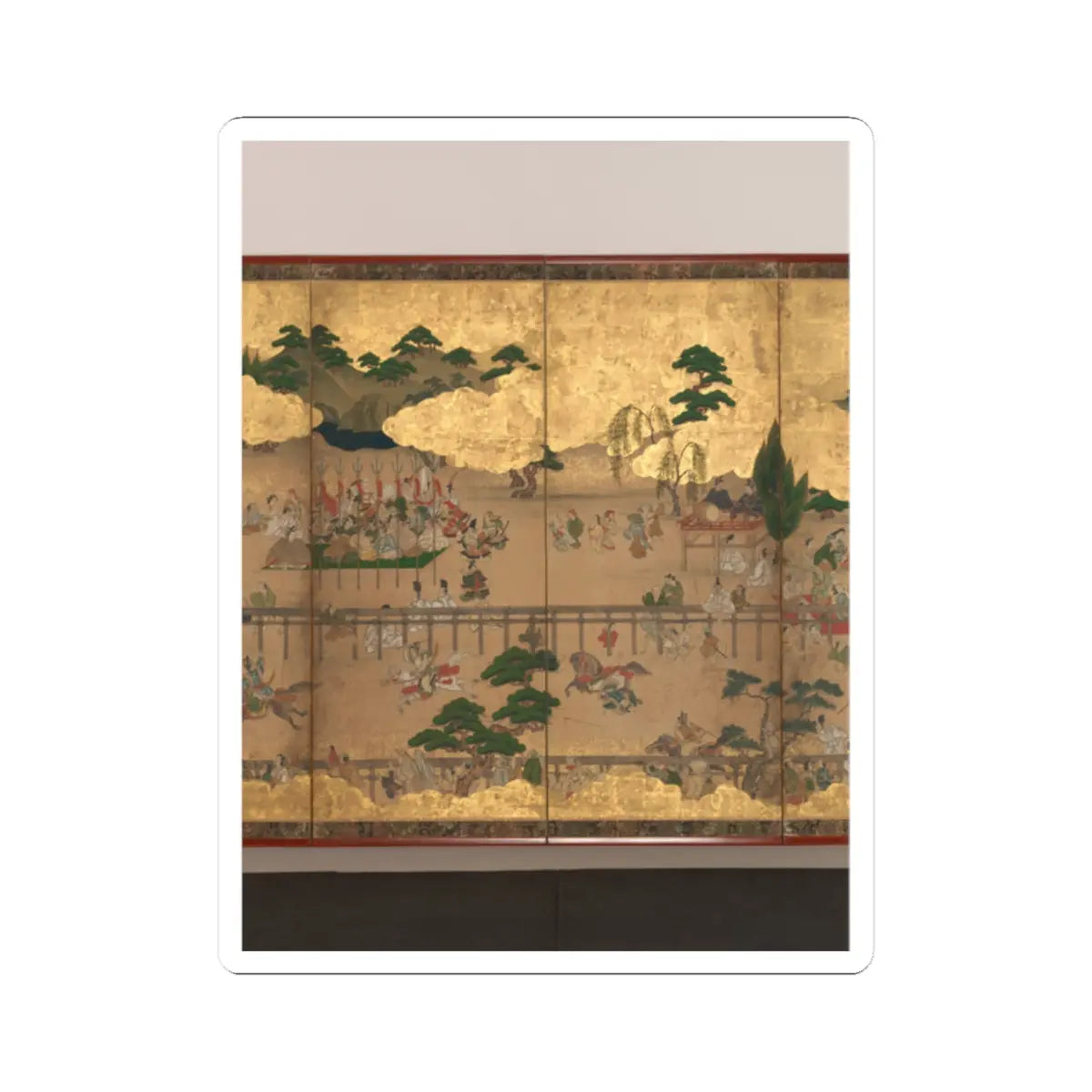 unknown - Horse Racing at Kamo Shrine - late 17th–early 18th century v4 - STICKER Vinyl Kiss-Cut Decal