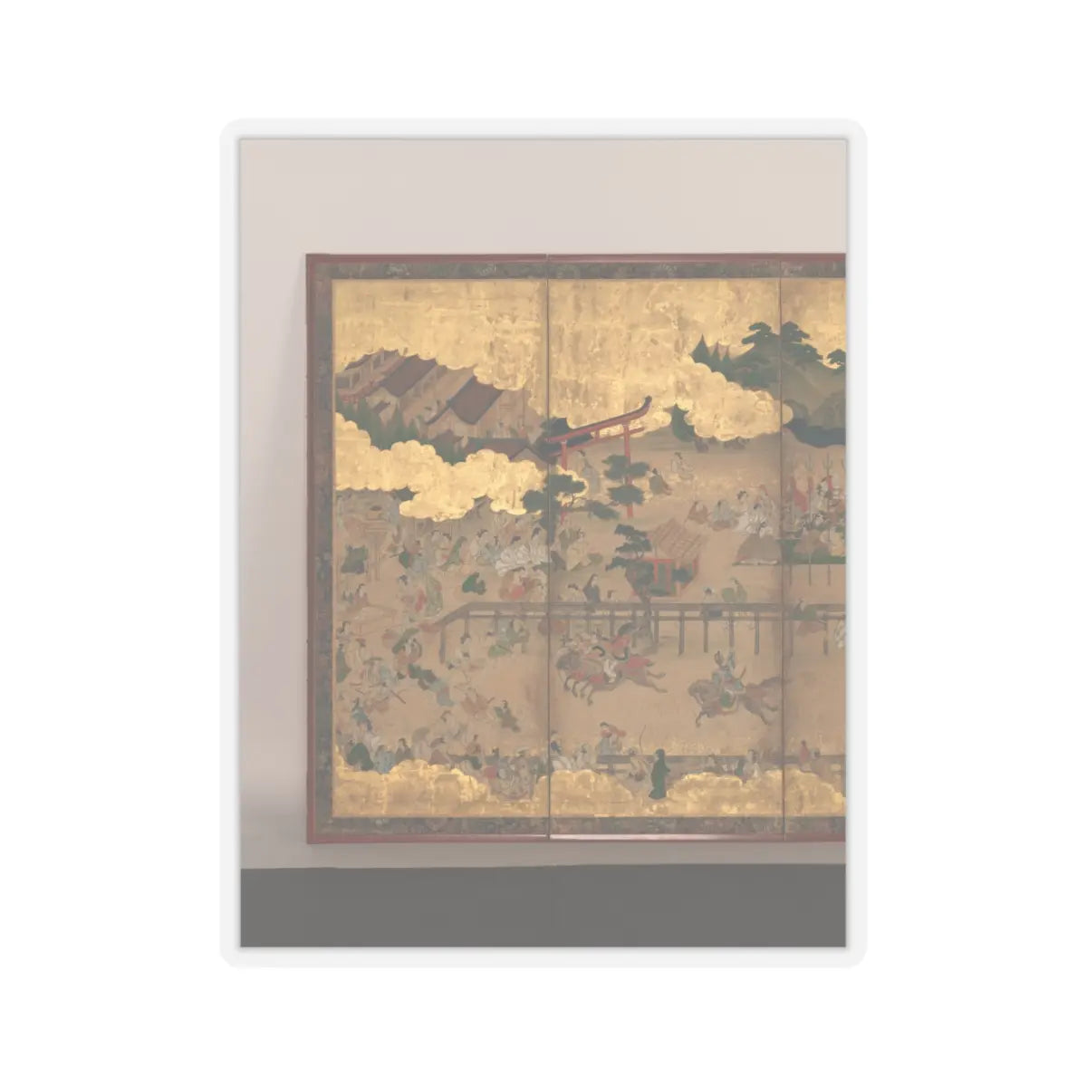 unknown - Horse Racing at Kamo Shrine - late 17th–early 18th century v5 - STICKER Vinyl Kiss-Cut Decal