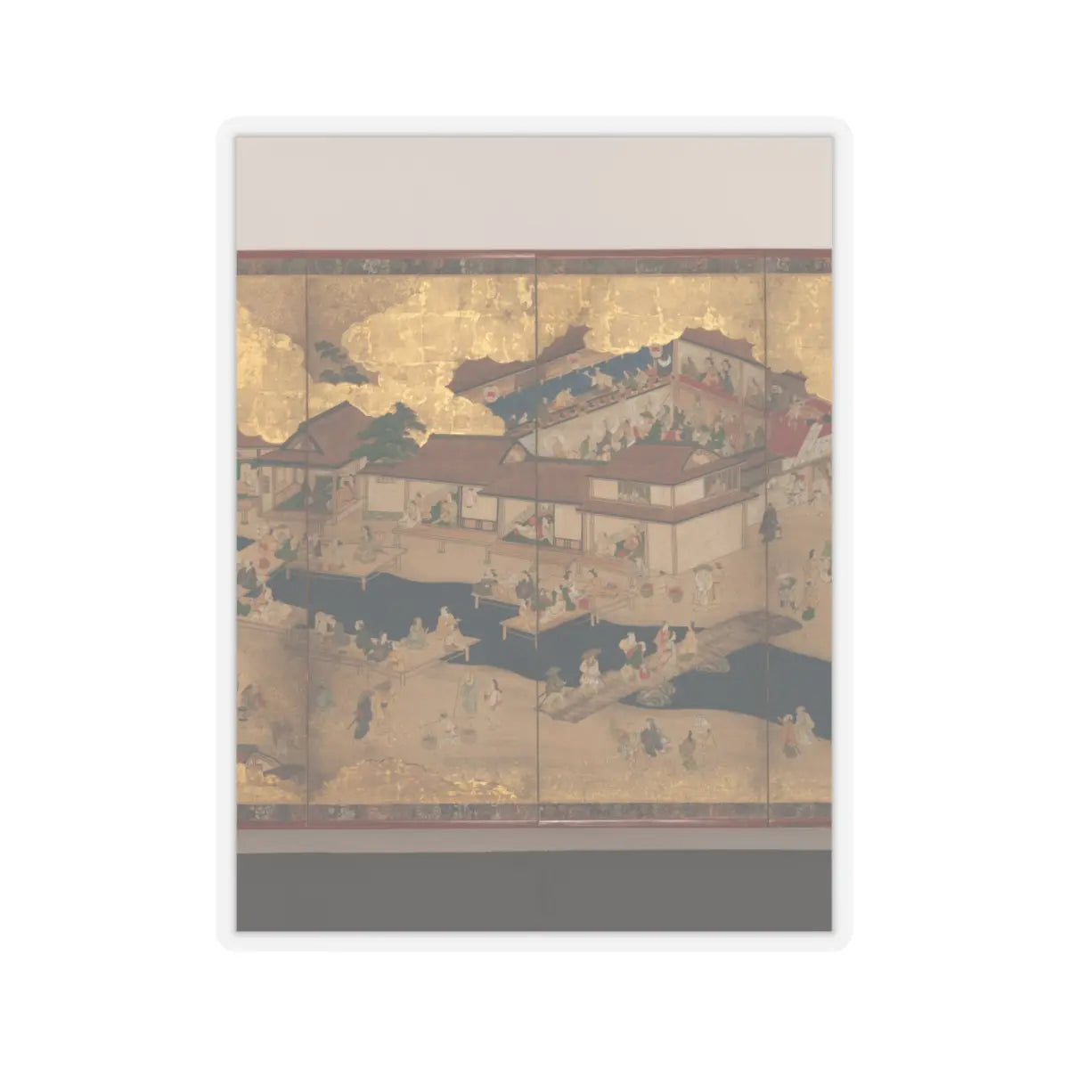 unknown - Horse Racing at Kamo Shrine - late 17th–early 18th century v7 - STICKER Vinyl Kiss-Cut Decal