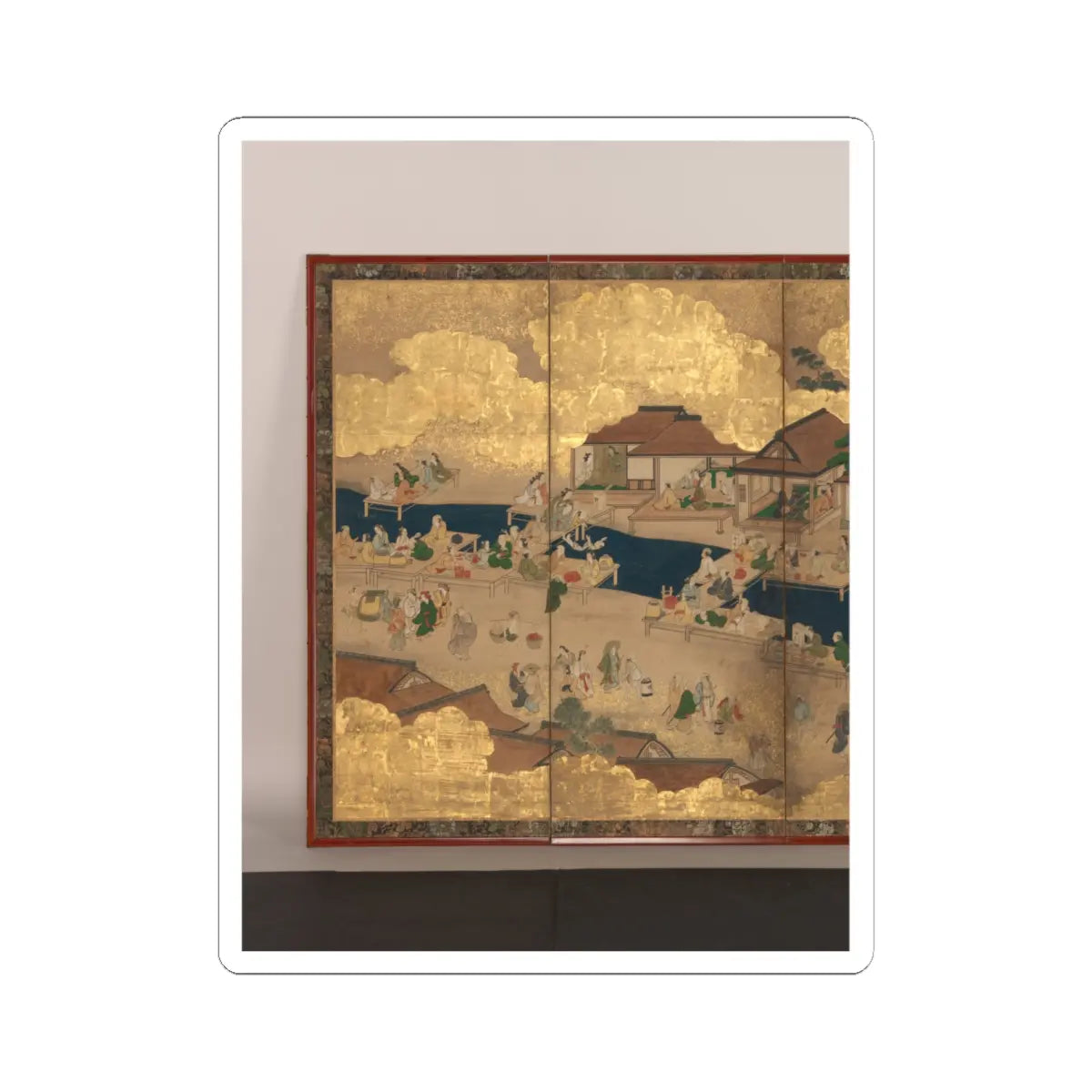 unknown - Horse Racing at Kamo Shrine - late 17th–early 18th century v8 - STICKER Vinyl Kiss-Cut Decal