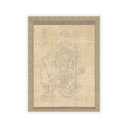 unknown - Iconographic Drawing of the Wisdom King Daiitoku (Daiitoku Myōō) - 12th century v1 - STICKER Vinyl Kiss-Cut Decal