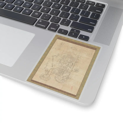 unknown - Iconographic Drawing of the Wisdom King Daiitoku (Daiitoku Myōō) - 12th century v1 - STICKER Vinyl Kiss-Cut Decal