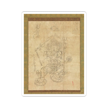 unknown - Iconographic Drawing of the Wisdom King Daiitoku (Daiitoku Myōō) - 12th century v1 - STICKER Vinyl Kiss-Cut Decal