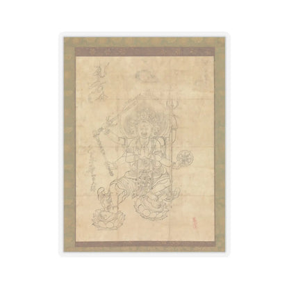 unknown - Iconographic Drawing of the Wisdom King Daiitoku (Daiitoku Myōō) - 12th century v1 - STICKER Vinyl Kiss-Cut Decal