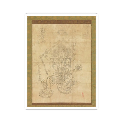 unknown - Iconographic Drawing of the Wisdom King Daiitoku (Daiitoku Myōō) - 12th century v1 - STICKER Vinyl Kiss-Cut Decal