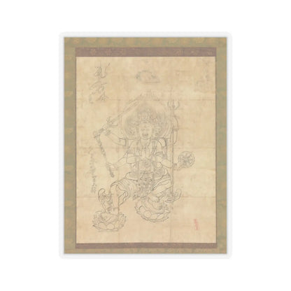 unknown - Iconographic Drawing of the Wisdom King Daiitoku (Daiitoku Myōō) - 12th century v1 - STICKER Vinyl Kiss-Cut Decal