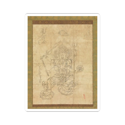 unknown - Iconographic Drawing of the Wisdom King Daiitoku (Daiitoku Myōō) - 12th century v1 - STICKER Vinyl Kiss-Cut Decal