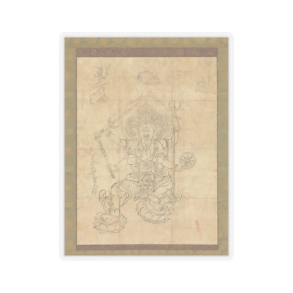 unknown - Iconographic Drawing of the Wisdom King Daiitoku (Daiitoku Myōō) - 12th century v1 - STICKER Vinyl Kiss-Cut Decal