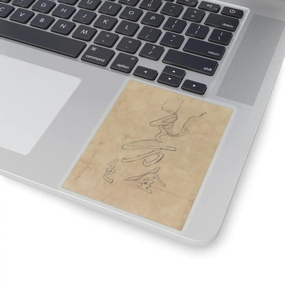 unknown - Iconographic Drawing of the Wisdom King Daiitoku (Daiitoku Myōō) - 12th century v3 - STICKER Vinyl Kiss-Cut Decal