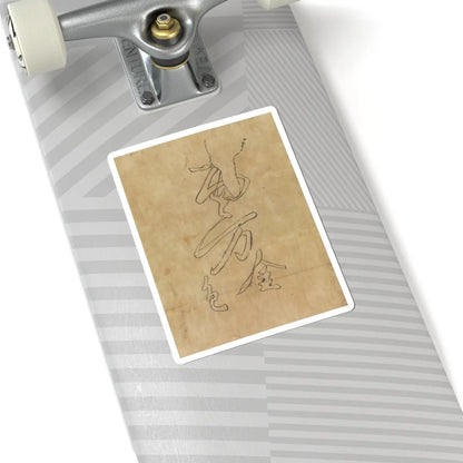 unknown - Iconographic Drawing of the Wisdom King Daiitoku (Daiitoku Myōō) - 12th century v3 - STICKER Vinyl Kiss-Cut Decal