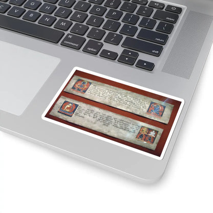 unknown - Illuminated Pages from a Dispersed DharanI Manuscript - 14th–15th century v1 - STICKER Vinyl Kiss-Cut Decal