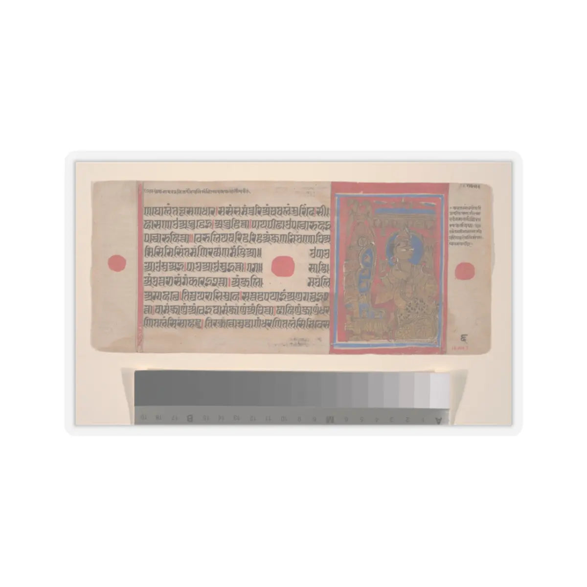 unknown - Indra Reverences Mahavira's Embryo- Folio from a Kalpasutra Manuscript - 1461 (Samvat 1519) v1 - STICKER Vinyl Kiss-Cut Decal