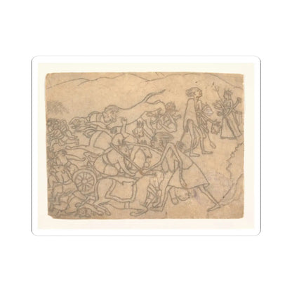 unknown - Kali Presenting the Heads of Chanda and Munda to Durga- Scene from the Devi Mahatmya - ca. 1780 v1 - STICKER Vinyl Kiss-Cut Decal