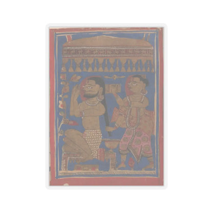 unknown - King Siddharta Bathing- Folio from a Kalpasutra Manuscript - 15th century v1 - STICKER Vinyl Kiss-Cut Decal