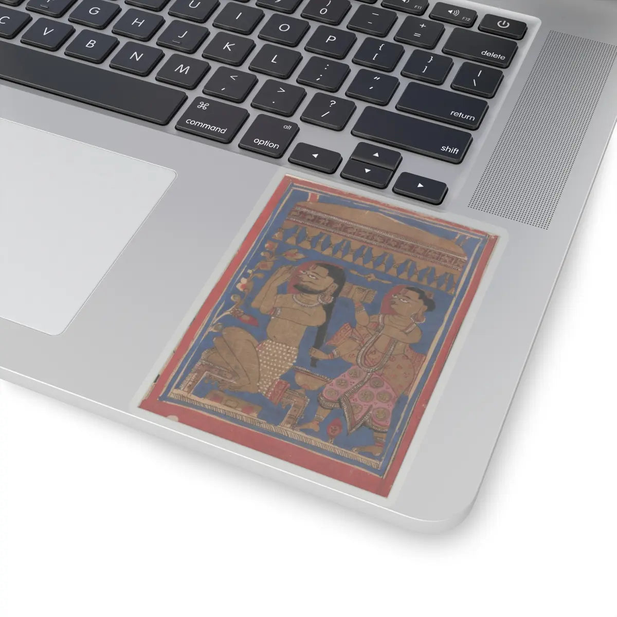 unknown - King Siddharta Bathing- Folio from a Kalpasutra Manuscript - 15th century v1 - STICKER Vinyl Kiss-Cut Decal