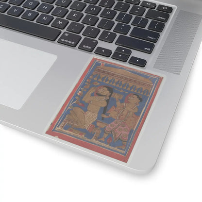 unknown - King Siddharta Bathing- Folio from a Kalpasutra Manuscript - 15th century v1 - STICKER Vinyl Kiss-Cut Decal