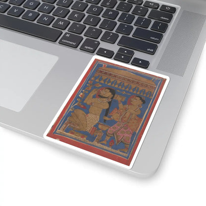 unknown - King Siddharta Bathing- Folio from a Kalpasutra Manuscript - 15th century v1 - STICKER Vinyl Kiss-Cut Decal