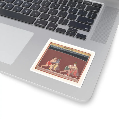 unknown - Krishna and Balarama Fight the Evil King Kamsa’s Wrestlers- Page from a Dispersed - ca. 1650 - STICKER Vinyl Kiss-Cut Decal