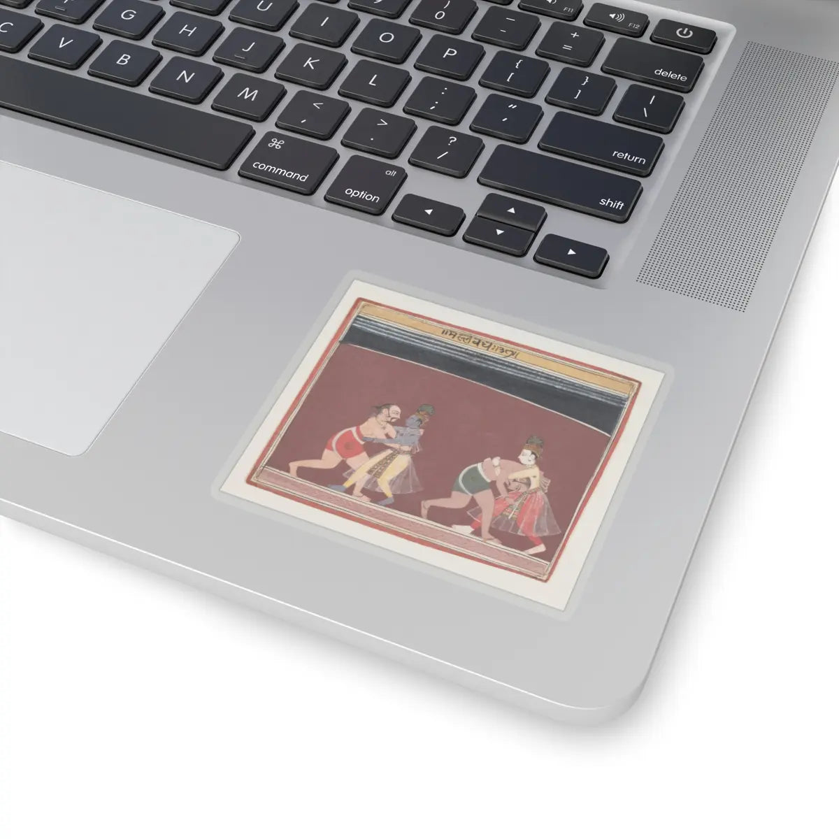 unknown - Krishna and Balarama Fight the Evil King Kamsa’s Wrestlers- Page from a Dispersed - ca. 1650 - STICKER Vinyl Kiss-Cut Decal