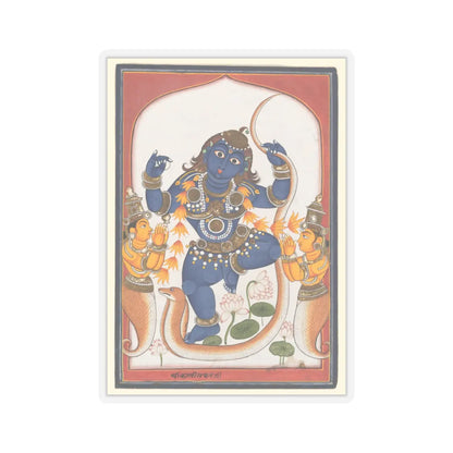 unknown - Krishna subduing Kaliya, flanked by his pleading wives - 19th century - STICKER Vinyl Kiss-Cut Decal