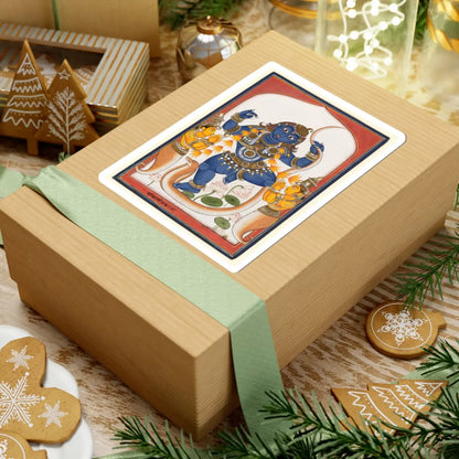 unknown - Krishna subduing Kaliya, flanked by his pleading wives - 19th century - STICKER Vinyl Kiss-Cut Decal