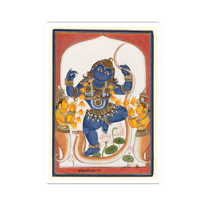 unknown - Krishna subduing Kaliya, flanked by his pleading wives - 19th century - STICKER Vinyl Kiss-Cut Decal