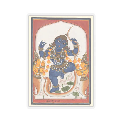 unknown - Krishna subduing Kaliya, flanked by his pleading wives - 19th century - STICKER Vinyl Kiss-Cut Decal