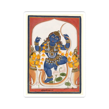 unknown - Krishna subduing Kaliya, flanked by his pleading wives - 19th century - STICKER Vinyl Kiss-Cut Decal