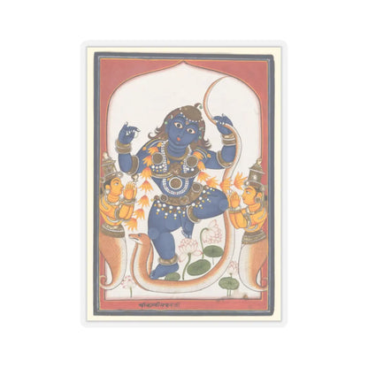 unknown - Krishna subduing Kaliya, flanked by his pleading wives - 19th century - STICKER Vinyl Kiss-Cut Decal