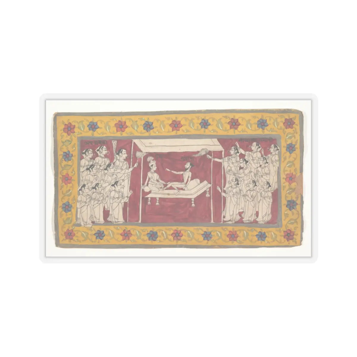 unknown - Krishna with an Ascetic - ca.1850 v1 - STICKER Vinyl Kiss-Cut Decal