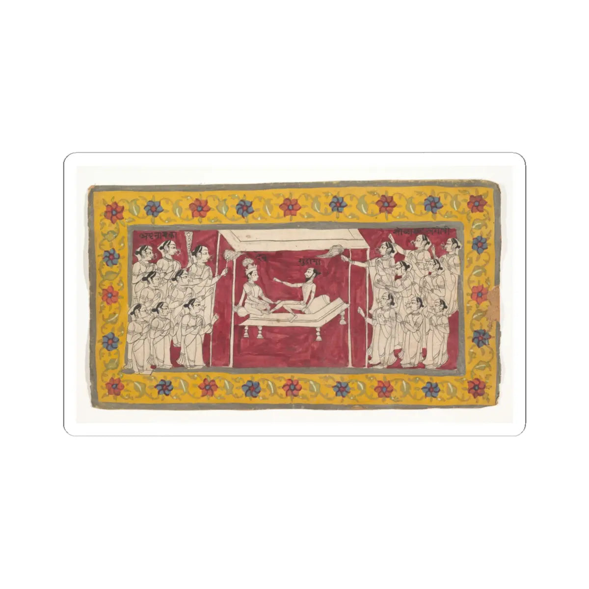 unknown - Krishna with an Ascetic - ca.1850 v1 - STICKER Vinyl Kiss-Cut Decal