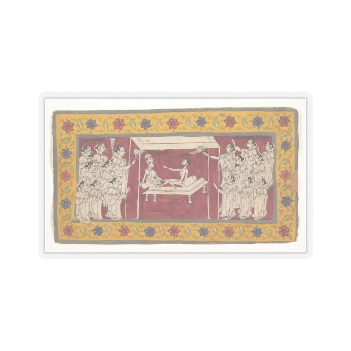 unknown - Krishna with an Ascetic - ca.1850 v1 - STICKER Vinyl Kiss-Cut Decal