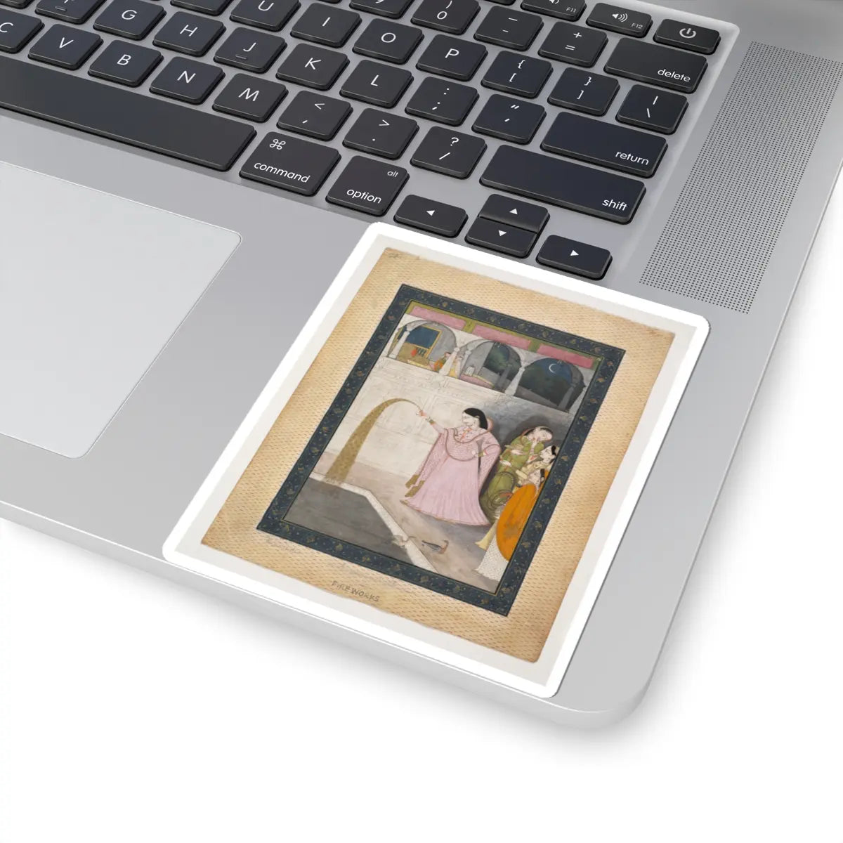 unknown - Lady Holding a Sparkler - ca. 1800 v1 - STICKER Vinyl Kiss-Cut Decal