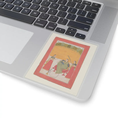 unknown - Lady on a Terrace - 18th century v1 - STICKER Vinyl Kiss-Cut Decal