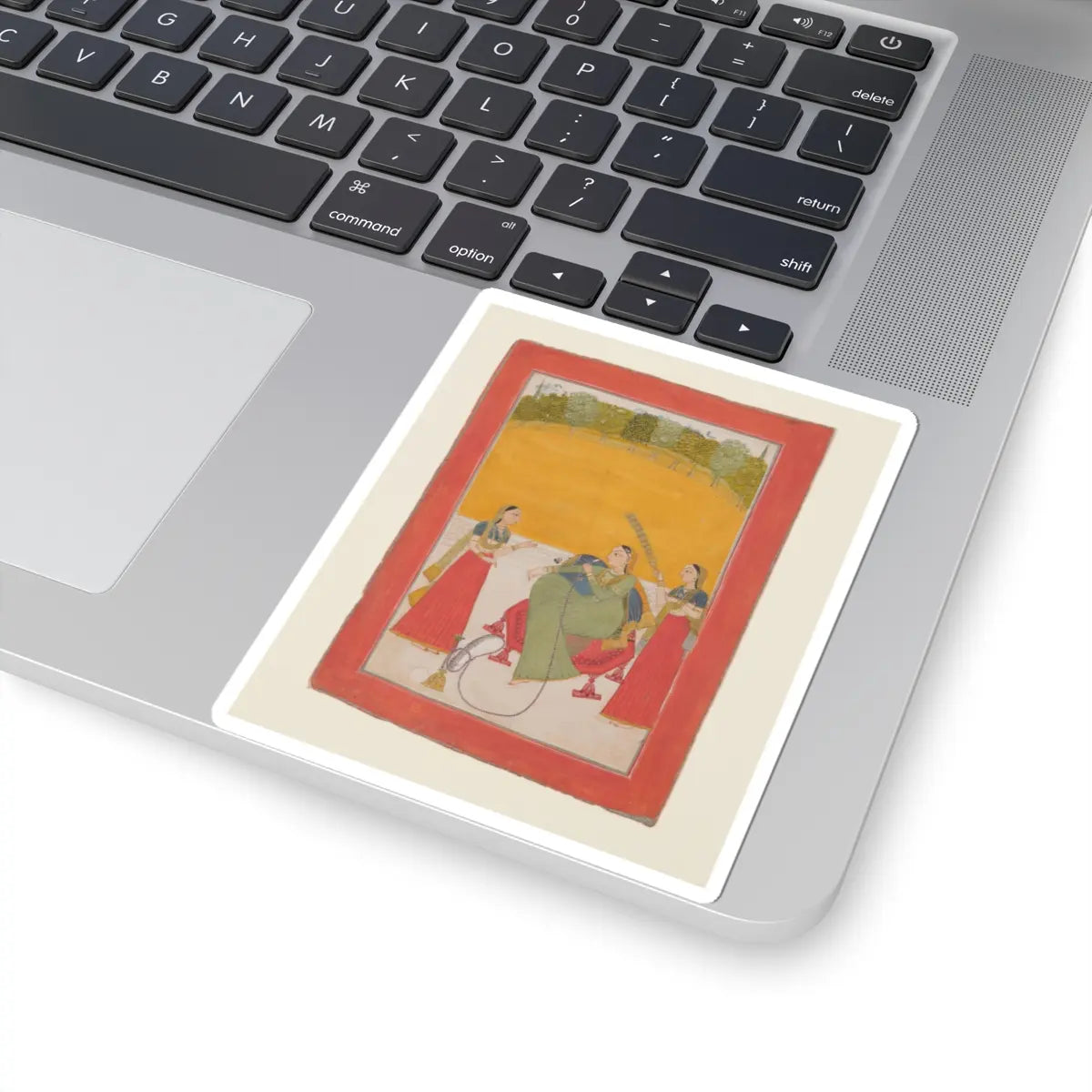 unknown - Lady on a Terrace - 18th century v1 - STICKER Vinyl Kiss-Cut Decal