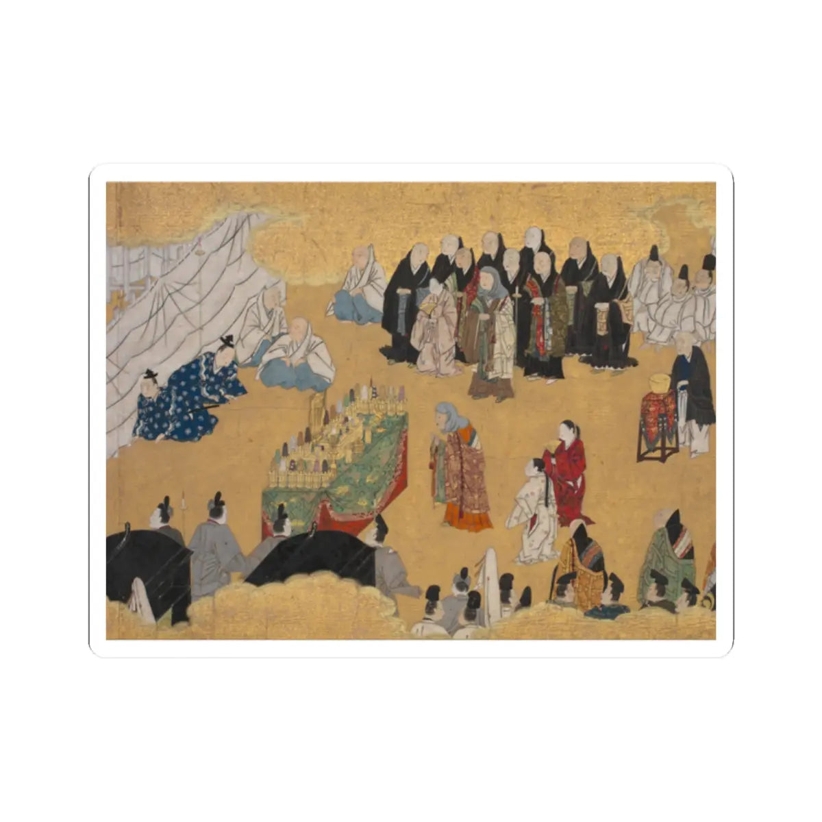unknown - “Leaves of Wild Ginger” (Aoi), from the Phantom Genji Scrolls (Maboroshi no Genji - mid-17th century v1 - STICKER Vinyl Kiss-Cut Decal