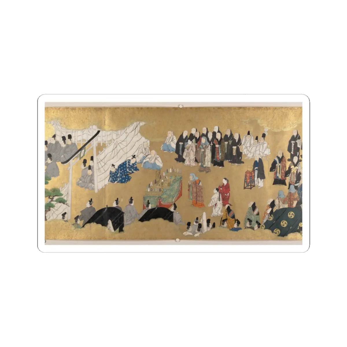 unknown - “Leaves of Wild Ginger” (Aoi), from the Phantom Genji Scrolls (Maboroshi no Genji - mid-17th century v5 - STICKER Vinyl Kiss-Cut Decal