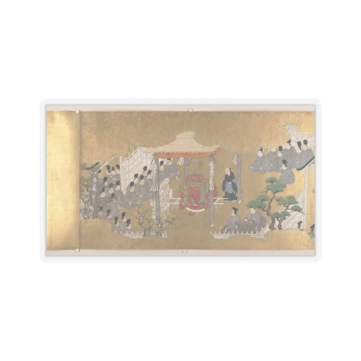 unknown - “Leaves of Wild Ginger” (Aoi), from the Phantom Genji Scrolls (Maboroshi no Genji - mid-17th century v6 - STICKER Vinyl Kiss-Cut Decal