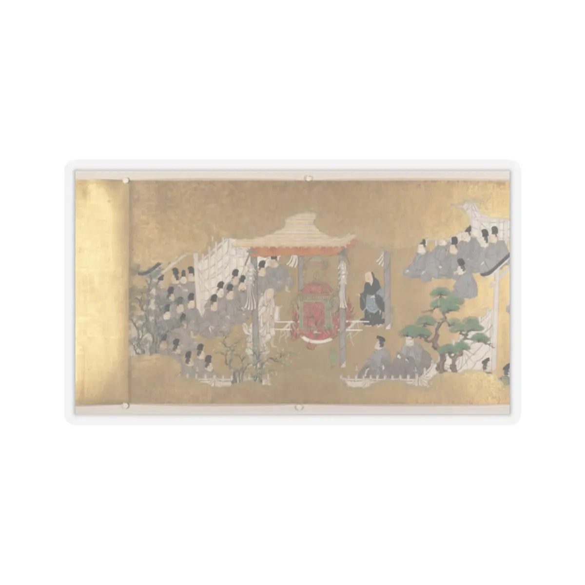 unknown - “Leaves of Wild Ginger” (Aoi), from the Phantom Genji Scrolls (Maboroshi no Genji - mid-17th century v6 - STICKER Vinyl Kiss-Cut Decal