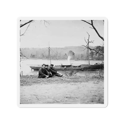 Unknown Location. U.S. Gunboat Kansas (Built In 1863) (U.S. Civil War) Refrigerator Magnet 2 Inch Die-Cut - The Sticker Space