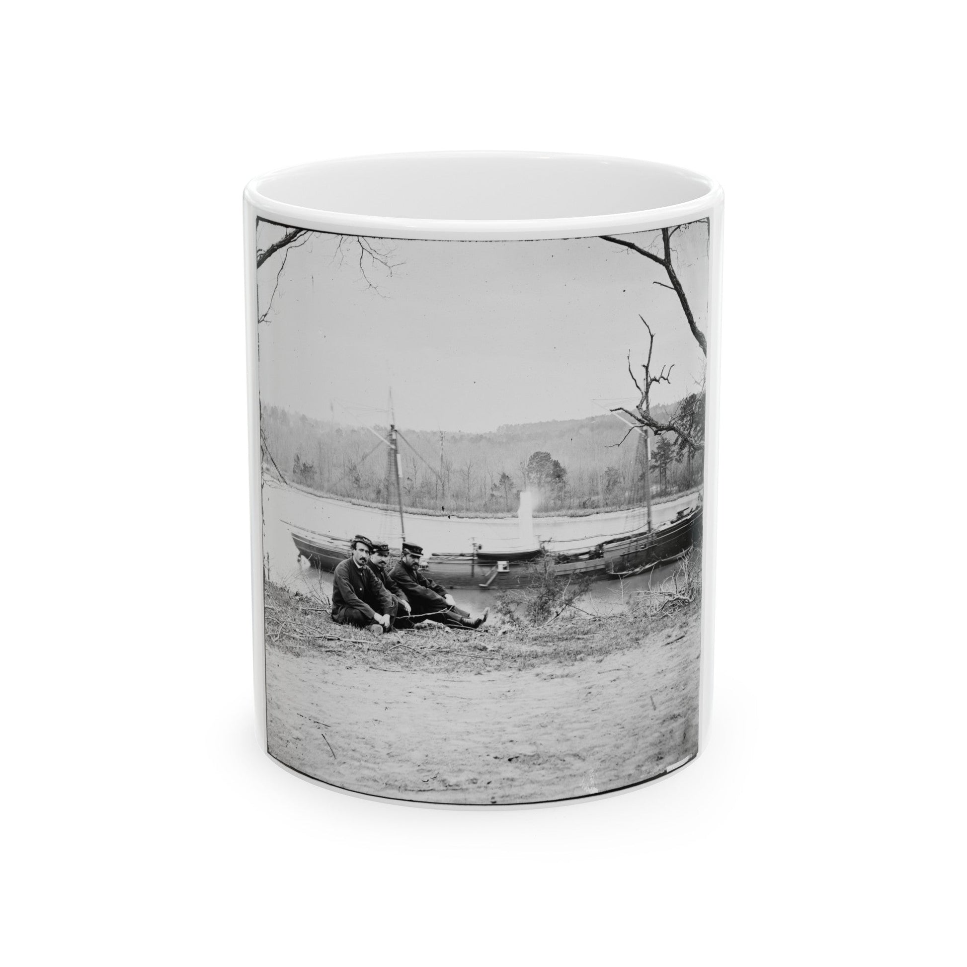 Unknown Location. U.S. Gunboat Kansas (Built In 1863) (U.S. Civil War) White Coffee Mug-11oz-The Sticker Space