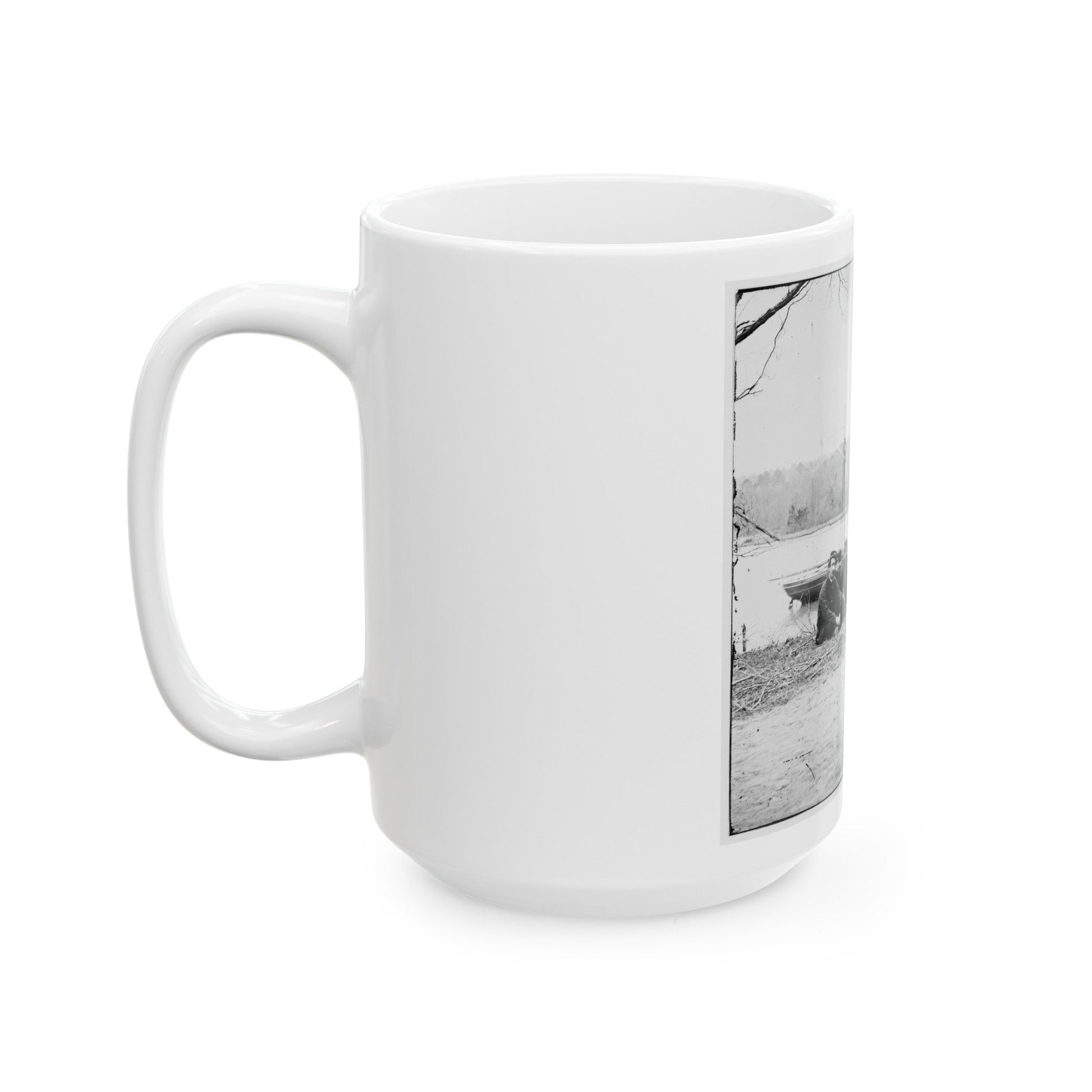 Unknown Location. U.S. Gunboat Kansas (Built In 1863) (U.S. Civil War) White Coffee Mug-The Sticker Space