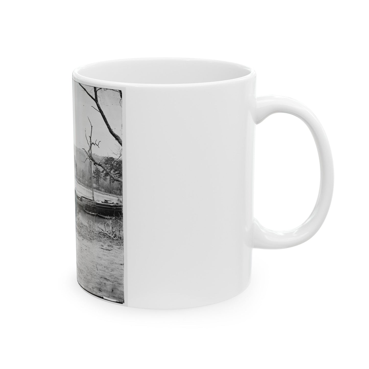 Unknown Location. U.S. Gunboat Kansas (Built In 1863) (U.S. Civil War) White Coffee Mug-The Sticker Space