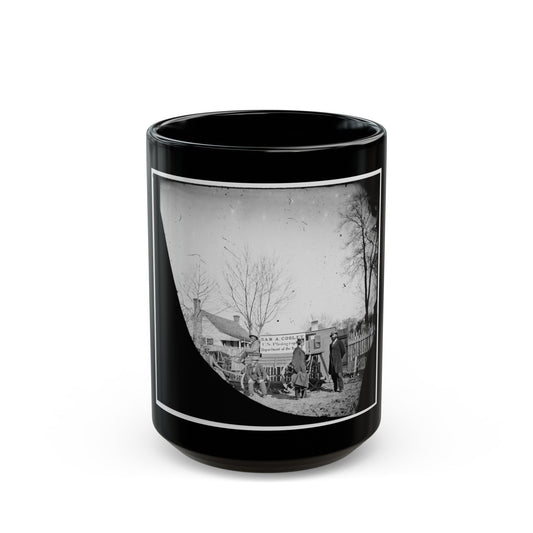 Unknown Location. Wagons And Camera Of Sam A. Cooley, U.S. Photographer, Department Of The South (U.S. Civil War) Black Coffee Mug-15oz-The Sticker Space